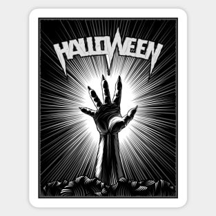 Zombie Hand Halloween Party Horror Print Poster Vintage Beam Background Sticker